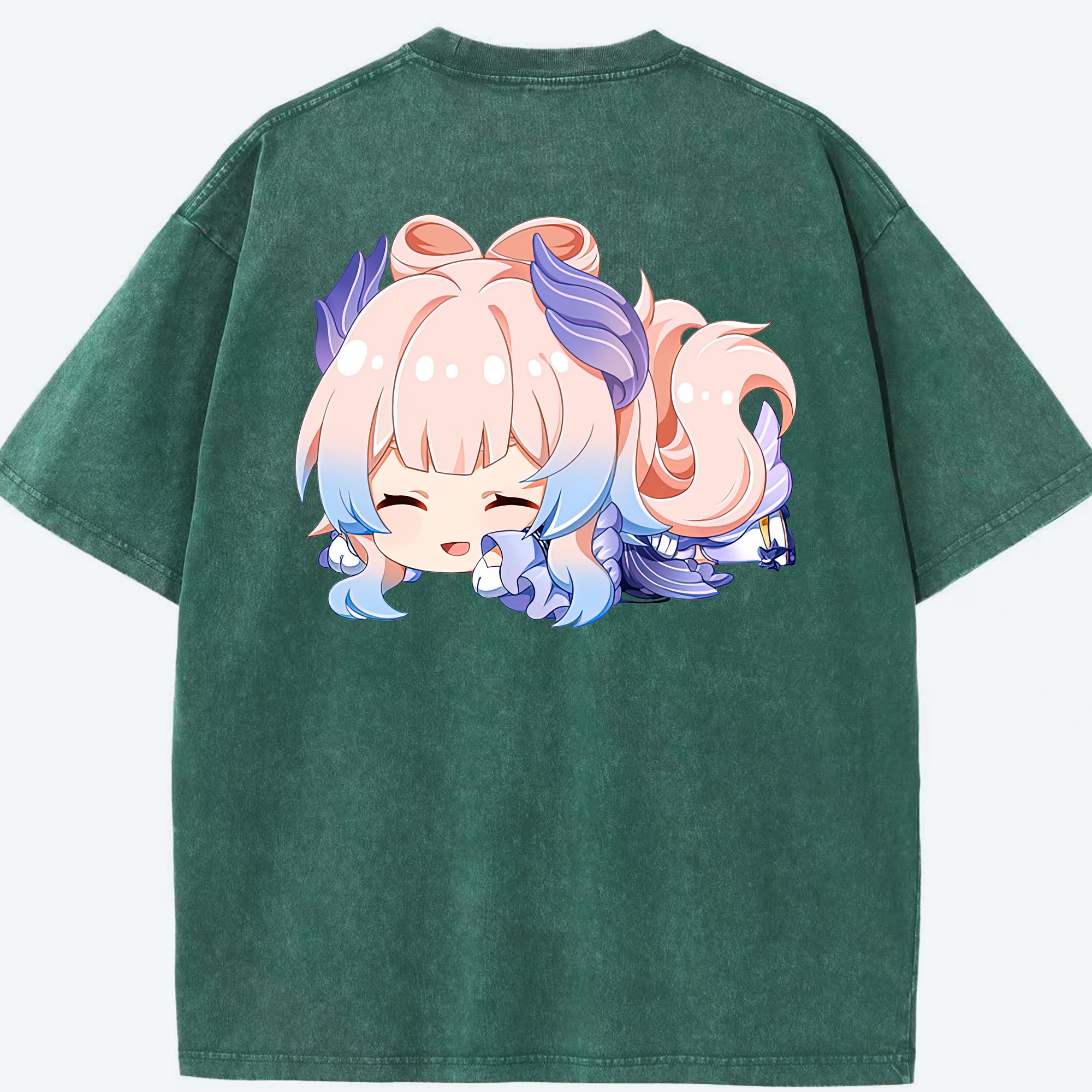 げんし神 珊瑚宮心海 サンゴノミヤ・ココミ genshin Sangonomiya Kokomi 綿100% ヴィンテージ風 半袖Tシャツ（背面プリント）